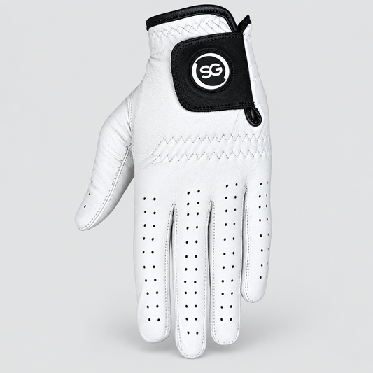 SG Men White 100% cabretta leather Golf Gloves Cadet and Regular sizes